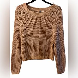 Pink Knitted Midrise Long Sleeve Sweater